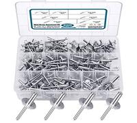 SATANTECH Lot de 200 rivets pop en aluminium à grande bride (0,3 cm, 0,9 cm, 0,6 cm, 0,6 cm) Rivets aveugles assortis avec étui