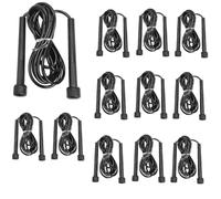 SATARGO, Lot de 12 cordes à sauter noires - Longueur réglable 278 cm - Corde à sauter pour adultes et enfants - Fitness Training - Écoles - Boxe - Crossfit - Perte de poids - Activités de plein air
