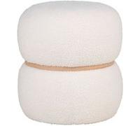 Sataya - pouf - en tissu bouclette - Blanc Blanc G