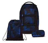 Satch Lot de 3 sacs à dos d'écolier avec trousse et sac de sport, Bleu sismique, 45 x 30 x 27 cm, Moderne, ergonomique