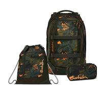 Satch Lot de 3 sacs à dos d'écolier avec trousse et sac de sport, Jurassic Jungle, Taille unique, Classique