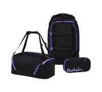Satch Lot de 3 sacs à dos d'écolier avec trousse et sac de sport, Purple Phantom, 45 x 30 x 27 cm, Moderne, ergonomique