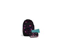 satch Match Bundle Ensemble de Sac à Dos Scolaire Ergonomique, 3 pièces, Extensible jusqu'à 35 litres, Poche Avant supplémentaire Mystic Nights - Black