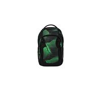 satch Match Plus Sac à Dos Scolaire satch Ergonomique, Extensible 35 litres, Fermeture Dorsale, pour garçon et Fille Seismic Green - Black