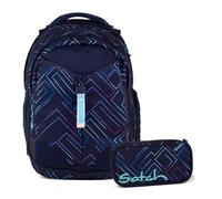 Satch Match Sac à dos d'écolier 2 pièces avec trousse, Laser violet, taille unique