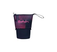 satch Pencil Slider Slider extra large avec compartiment séparateur, compartiment zippé, porte-stylo, équerre, fenêtre de visualisation pour emploi du temps, rose sismique, bleu foncé