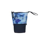 satch Pencil Slider Slider extra large avec compartiment de séparation, compartiment zippé, porte-stylo, équerre, fenêtre de visualisation pour emploi du temps, bleu foncé