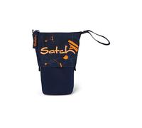Satch Porte-Crayons Extra Large avec Compartiment à Fermeture éclair et fenêtre de visualisation carrée pour horaires de Voyage Urbain - Bleu foncé