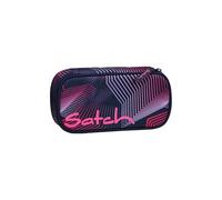 satch Trousse Extra Grand avec séparateur, Poche zippée, Porte-stylos, règle et fenêtre pour l'emploi du Temps Seismic Pink - Bleu Foncé
