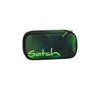 satch Trousse Extra Grand avec séparateur, Poche zippée, Porte-stylos, règle et fenêtre pour l'emploi du Temps Seismic Green - Black