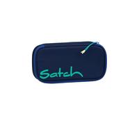 satch Trousse extra large avec compartiment séparateur, compartiment zippé, porte-stylo, équerre, fenêtre de visualisation pour emploi du temps, bleu croisé