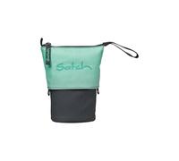 satch Pencil Slider extra large avec compartiment de séparation, compartiment zippé, porte-stylo, équerre, fenêtre de visualisation pour emploi du temps, dégradé menthe, anthracite, Taille unique