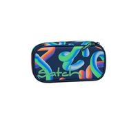 satch Trousse rigide extra large avec séparateur de rangement zippé porte-stylo triangle fenêtre pour horaires Crazy Twist - Bleu foncé