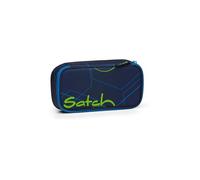 satch Trousse très Grand avec séparateur, Poche zippée, Porte-stylos, Emplacement pour équerre, fenêtre pour Emploi du Temps Blue Tech - Bleu Foncé