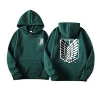 Satdflie Anime Attack on Titan Sweat à Capuche Levi Ackerman Pullover Ailes de la Liberté Imprimé Unisexe Manches Longues Sweat à Capuche, Vêtements Confortables Harajuku Douillets, Couleur/1, XXL