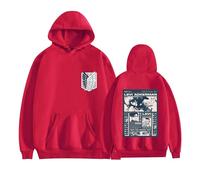 Satdflie Anime Attack on Titan Sweats à Capuche Levi Ackerman Pullover Wings of Freedom Imprimé Unisex Sweat à Manches Longues Sweat à Capuche, Hauts Harajuku décontractés Douillet, couleur/15, S