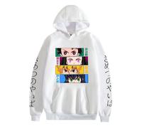 Satdflie Anime Demon Slayer Sweat à Capuche imprimé Hommes Femmes Harajuku Pullover à Manches loog Sweat Unisexe décontracté à Capuche, pour Les Fans Noël, couleur/12, s