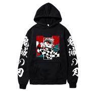 Satdflie Anime Demon Slayer Sweat à Capuche imprimé Hommes Femmes Harajuku Pullover à Manches Loog Sweat Unisexe décontracté à Capuche, pour Les Fans Noël, Couleur/8, XXS