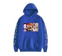 Satdflie Anime Demon Slayer Sweat à Capuche imprimé Hommes Femmes Harajuku Pullover à Manches loog Sweat-Shirt Unisexe, décontracté à Capuche, pour Les Fans Noël, Couleur/9, m