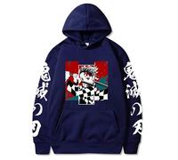 Satdflie Anime Demon Slayer Sweat à Capuche imprimé Hommes Femmes Harajuku Pullover Loog Manches Sweat Unisexe décontracté à Capuche, pour Les Fans Noël, couleur/17, s