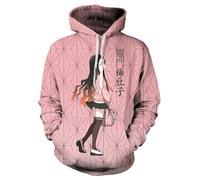 Satdflie Anime Demon Slayer Sweat à Capuche imprimé Hommes Femmes Harajuku Pullover Loog Manches Sweat Unisexe décontracté à Capuche, pour Les Fans Noël, couleur/13, S