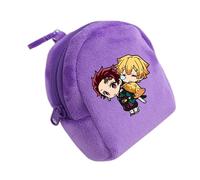 Satdflie Anime démon Tueur Monnaie Sac à Monnaie, pouche à Fermeture éclaire en Peluche Mini Monnaie Portefeuille, Porte-clé Casques Sacs de Stockage, Cadeau pour garçon et Filles Noël, style/14
