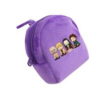 Satdflie Anime démon Tueur Monnaie Sac à Monnaie, pouche à Fermeture éclaire en Peluche Mini Monnaie Portefeuille, Porte-clé Casques Sacs de Stockage, Cadeau pour garçon et Filles Noël, Style/4