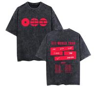 Satdflie BTS T-Shirts pour Army Chemises Musique Vêtements Kpop Concert Tee, BTS Merch World Tour Tops Cadeau pour Les Fans