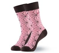 Satdflie Chaussettes de coton Demon Slayer Nezuko Kamado Unisex Mid-veau Casual Chaussettes Anime imprimé jolie chaussettes idée de Noël cadeau pour les fans, une taille, rose
