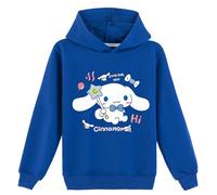 Satdflie Cinnamoroll Filles imprimées Dessins animés à Capuche pour Les Femmes Anime Manga Sweatshirt Printemps et Automne en Plein air Pullover pour Noël, Bleu, S