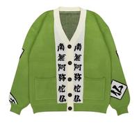 Satdflie Demon Slayer Cardigans pour Hommes Femmes Cosplay Imprimer Pull à Manches Longues col en V Bouton en Bas Casual Pulls tricotés, Style/5, S/M