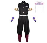 Satdflie Demon Slayer cosplay costume kimono robe costume avec ceinture pleine uniforme ensemble unisex noël halloween tenue anime fans cadeau, uzui tengen, s