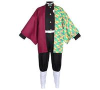 Satdflie Demon Slayer Cosplay Costume Kimono Robe Costume avec ceinture Set plein uniforme costume de Noël Fans cadeau