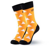 Satdflie Demon Slayer Coton Chaussettes Agatsuma Zenitsu Unisex Mid-veau Casual Chaussettes Anime imprimé jolie chaussettes Noël idée cadeau pour les fans, une taille, jaune