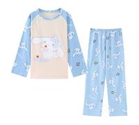 Satdflie Femmes Enfants Cinnamoroll Pyjama Set pour Petites et Grandes Filles, pour Noël col Rond Pullover Loungewear Sleepset, 2PC Manches Longues et Pantalon Set, Bleu / 2, 3XS