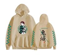 Satdflie Japonais Anime Demon Slayer kamado tanjirou Sweat à Capuche pour Les Adolescents Unisex Cosplay Costume décontracté Tendance créatif Pulls Mode Manches Longues pour Noël, Khaki, s