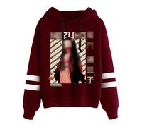 Satdflie Japonais Anime Demon Slayer Sweat à Capuche pour Adolescents Unisexe Cosplay Costume Casual Créatif Tendance Pulls Mode À Manches Longues Dessin Animé Pullover, Rouge / 1, XL