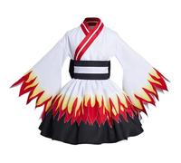 Satdflie japonais anime démon tueur cosplay costume kimono tenues uniforme ensemble pour les femmes filles halloween fête robe de ménager, kyojuro rengoku, XXL