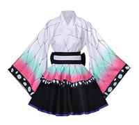 Satdflie japonais anime démon tueur cosplay costume kimono tenues uniforme ensemble pour les femmes filles halloween fête robe de femme de ménage, Kochou Shinobu, M
