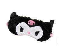 Satdflie Kawaii dessin animé masque d'œil de sommeil pour les filles femmes, mignon en peluche doux masque de sommeil pour le travail et le voyage couverture oculaire (Kuromi)