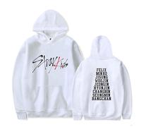 Satdflie Stray Kids Unisex Hoodies imprimé Sweatshirt Manches Longues décontracté Tops à Capuchon Chaleureux et Confortables