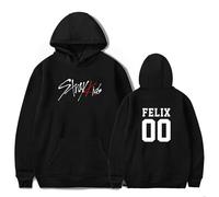 Satdflie Stray Kids Unisex Hoodies imprimé Sweatshirt Manches Longues décontracté Tops à Capuchon Chaleureux et Confortables