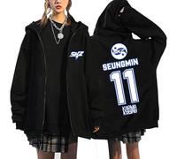 Satdflie StrayKids Fermeture éclair Sweat SKZ Karma Jacket BangChan Lee Connaître Changbin Hyunjin Han Felix Seungmin I.N Lâche Y2K Streetwear Harajuk Sweatshirt Tops, Couleur/1, 4XL