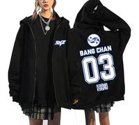 Satdflie StrayKids Fermeture éclair Sweat SKZ Karma Jacket BangChan Lee Connaître Changbin Hyunjin Han Felix Seungmin I.N Lâche Y2K Streetwear Harajuk Sweatshirt Tops, Couleur/2, L