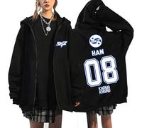 Satdflie StrayKids Fermeture éclair Sweat SKZ Karma Jacket BangChan Lee Connaître Changbin Hyunjin Han Felix Seungmin I.N Lâche Y2K Streetwear Harajuk Sweatshirt Tops, Couleur/8, 3XL