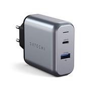 SATECHI 30W Dual Port Wall Charger Adapter avec USB-C & USB 3.0 Port - Compatible avec 2022 iPad Air M1, 2021 iPad Pro M1, iPhone 14 Pro Max/14 Pro/14/14 Plus, iPhone 13 Pro Max/13 Pro/13/13 Mini