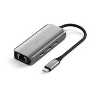 SATECHI 4 en 1 Adaptateur Ethernet USB-C 2.5 Gigabit avec 3X USB-C 3.2 (10Gbps) et Connexion réseau Ultra-Rapide, Design Compact Plug-and-Play pour MacBook Air & Pro, PC Portable, iPad et Plus