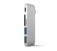 SATECHI 5 en 1 Hub USB C Combo Multiport avec 2X Ports USB-A 3.0, USB-C Données & Charge, Lecteurs Micro/SD, Dongle en Aluminium pour MacBook Air & Pro et Plus - Argent