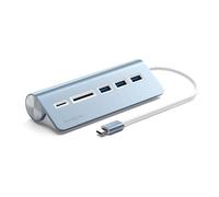 SATECHI Hub USB C Combo pour Bureau en Aluminium, Adaptateur Multiprises avec 3 Ports USB A 3.0 et Lecteurs de Cartes Micro/SD, pour MacBook, Windows et Appareils Compatibles Type C - Bleu