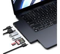 SATECHI 7 en 1 Hub Dual USB C Pro Slim USB4 avec 6K@60Hz 40Gbps, PD 100W, 2X USB-A et 1x USB-C à 10Gbps, HDMI 4K@60Hz, SD/MicroSD pour MacBook Air & Pro M5 M4 et Plus - Minuit